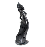 Tehuana Woman with Flower Skirt, Basket and Headdress, Oaxaca Black Clay