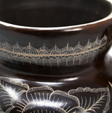 Wide Mouthed Double Handles Pot, Burnished Clay