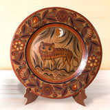 Nahual and Moon Dish, Burnished Clay