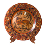 Nahual and Moon Dish, Burnished Clay