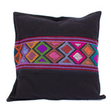 Black Diamonds Cushion Sleeves Set, Hand Embroidery