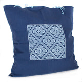 Blue Chiapas Pattern Cushion Sleeve, Backstrap Weaving