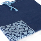 Blue Chiapas Pattern Cushion Sleeve, Backstrap Weaving