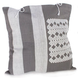 Gray Stripes & Chiapas Pattern Cushion Sleeve, Backstrap Weaving