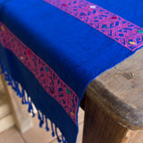 Blue & Pink Stripes Table Runner, Backstrap Weaving