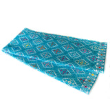 Cyan-Multicolor Table Runner, Backstrap Weaving