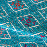 Cyan-Multicolor Table Runner, Backstrap Weaving