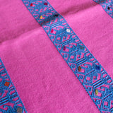 Pink & Blue Stripes Table Runner, Backstrap Weaving