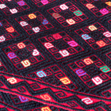 Red & Black Multicolor Table Runner, Backstrap Weaving