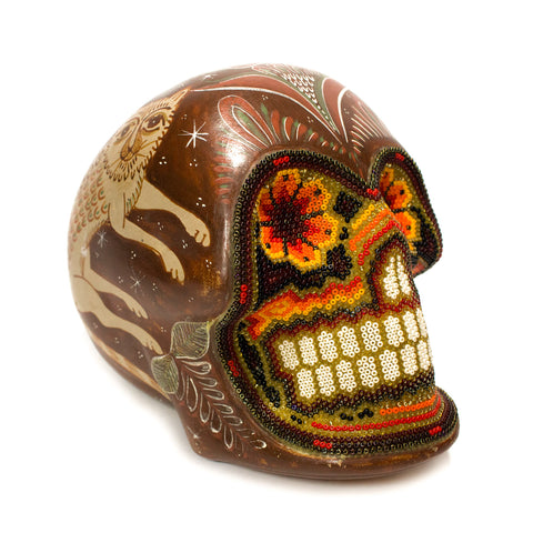 Nahuales Skull, Beads Art + Canelo Clay
