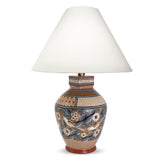 Squared Mouth Tonala Iconography Lamp, Burnished Clay