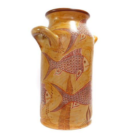 Fishes Vase, Canelo Clay