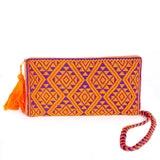 Orange/Purple Ladies’ Wallet, Backstrap Loom